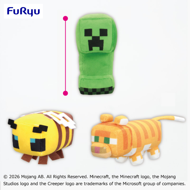 マインクラフト ぬいぐるみ：クリーパー：ハチ：ネコの画像