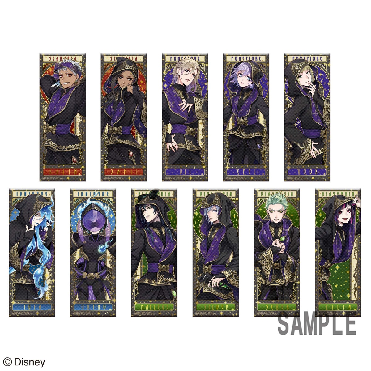 ディズニー ツイステッドワンダーランド ロングスクエア型缶バッジ～Gold leaf style～vol.2のプライズ画像