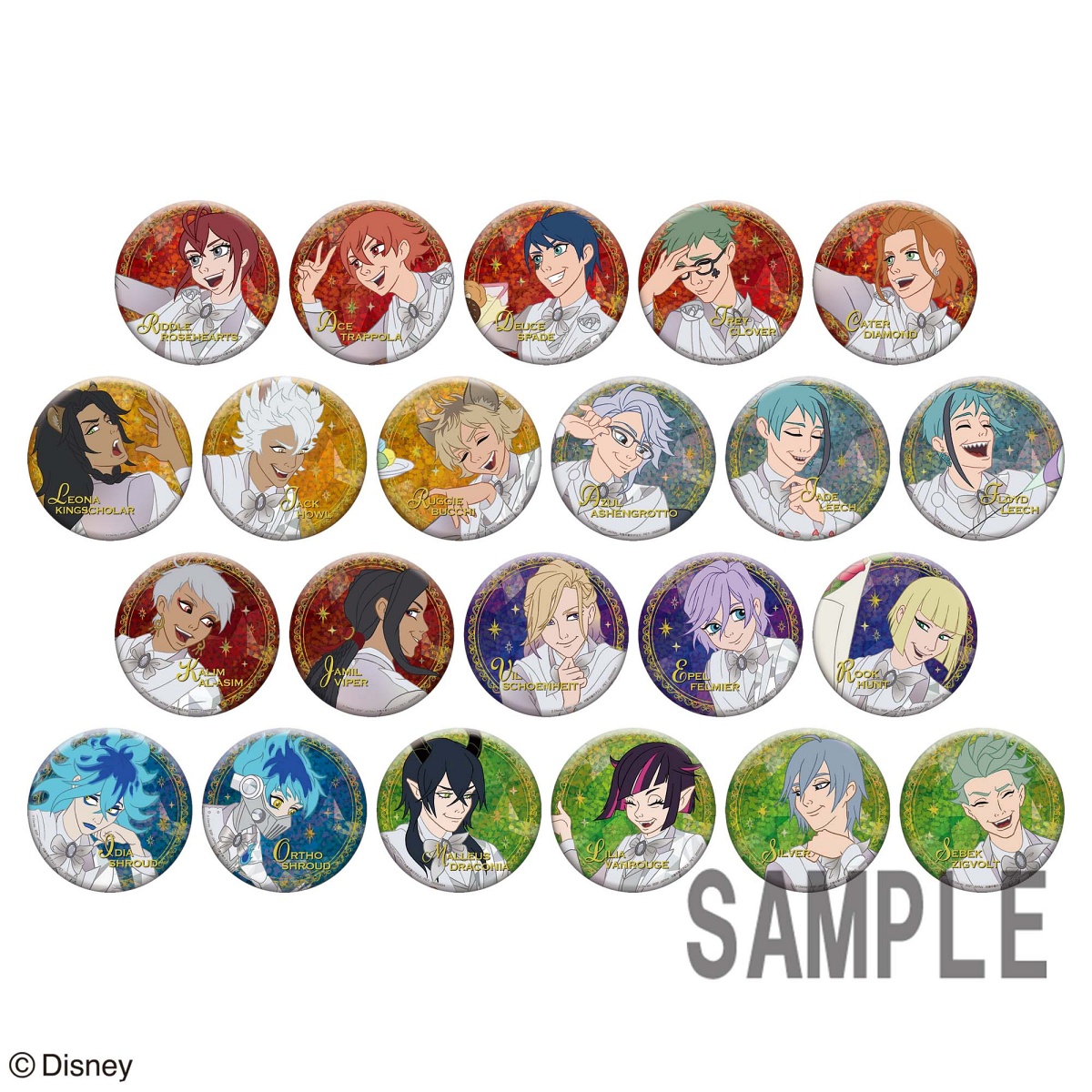 ディズニー ツイステッドワンダーランド ホログラム缶バッジ～Disney100～のプライズ画像