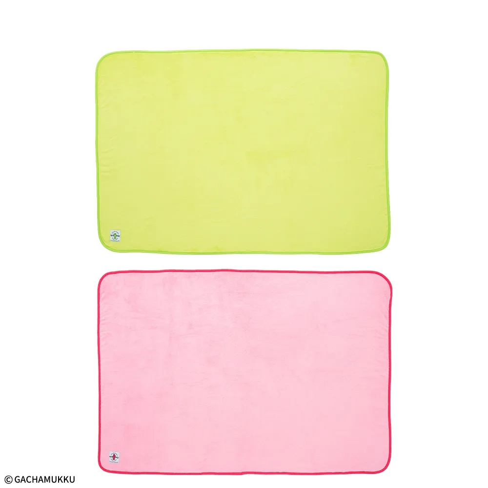 ガチャピン・ムック 「みんなともだちの日」 プラチナムザッカ巾着付ひざかけのプライズ画像