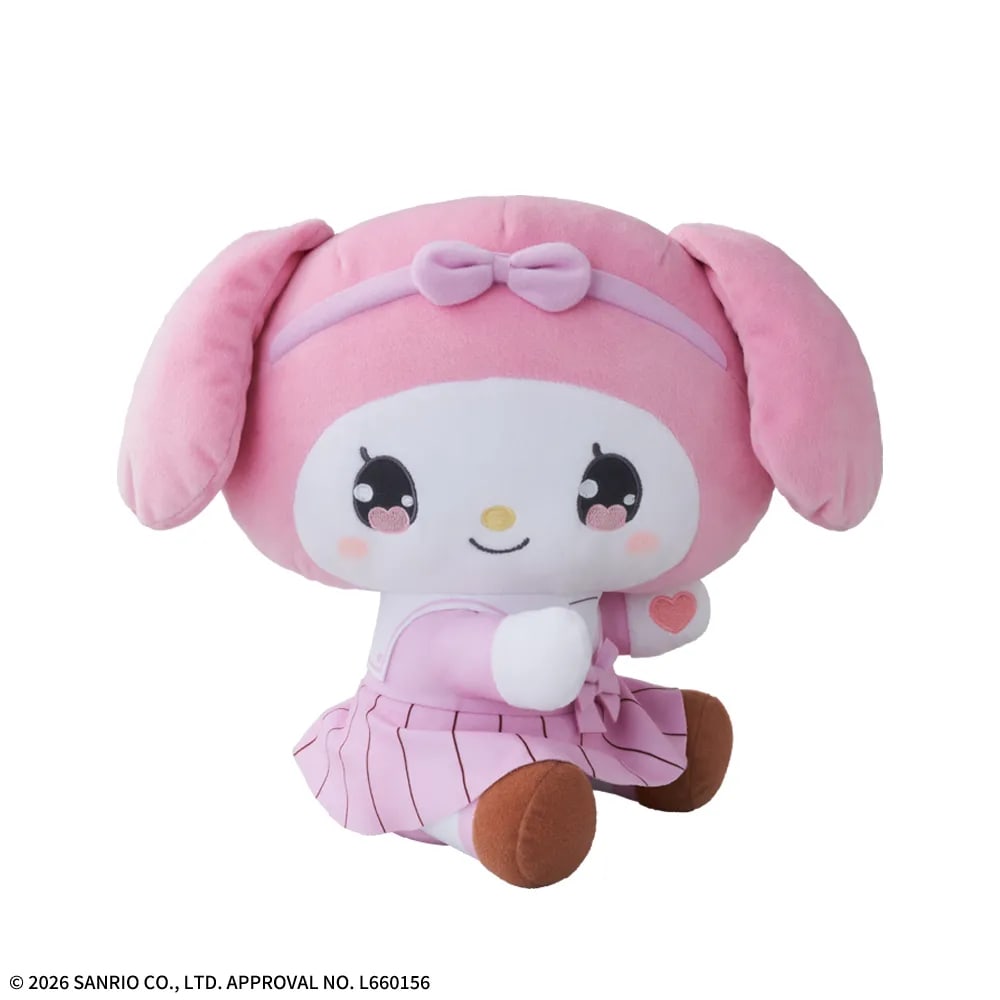ゆるかわ サンリオキャラクターズ Lぬいぐるみ“マイメロディ” YK学園高等部のプライズ画像
