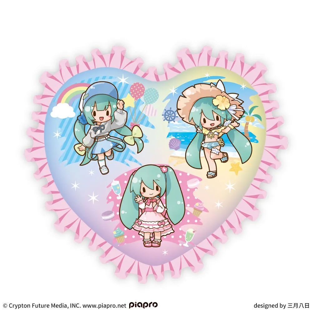 初音ミクシリーズ ふわぷち プラチナムザッカハート型クッション“初音ミク”のプライズ画像