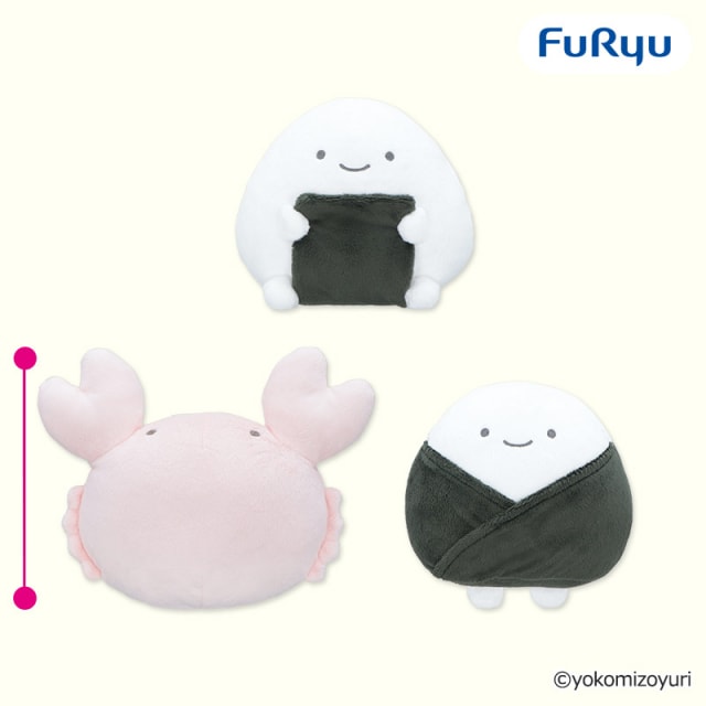 なんでもいきもの ぬいぐるみ（カニとのりおにぎり）のプライズ画像