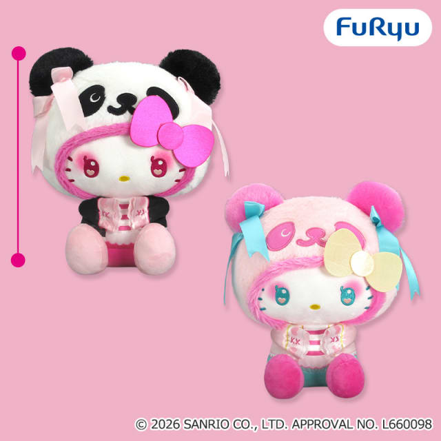 パンダ ハローキティ 中華ロリータBIGぬいぐるみのプライズ画像