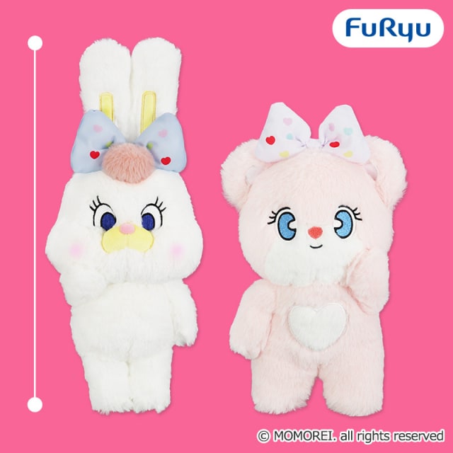 MOMOREI カラフルハートリボンBIGぬいぐるみのプライズ画像