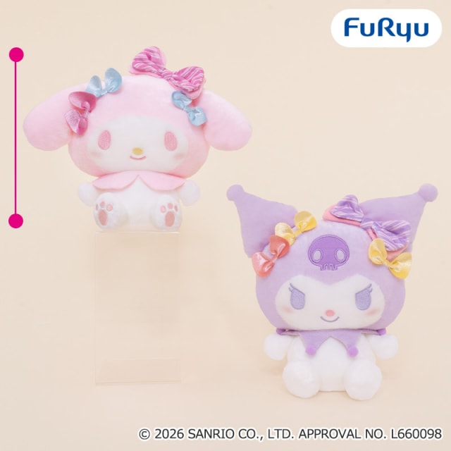 マイメロディ・クロミ リボンがいっぱいBIGぬいぐるみ～パステル～のプライズ画像