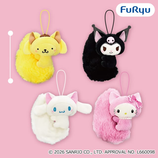 サンリオキャラクターズ 平成レトロふわふわしっぽマスコットのプライズ画像