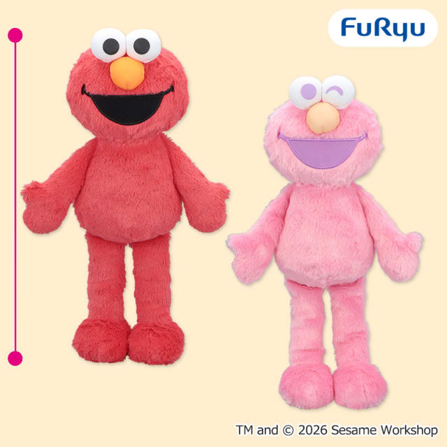 セサミストリート カラフルエルモBIGぬいぐるみのプライズ画像