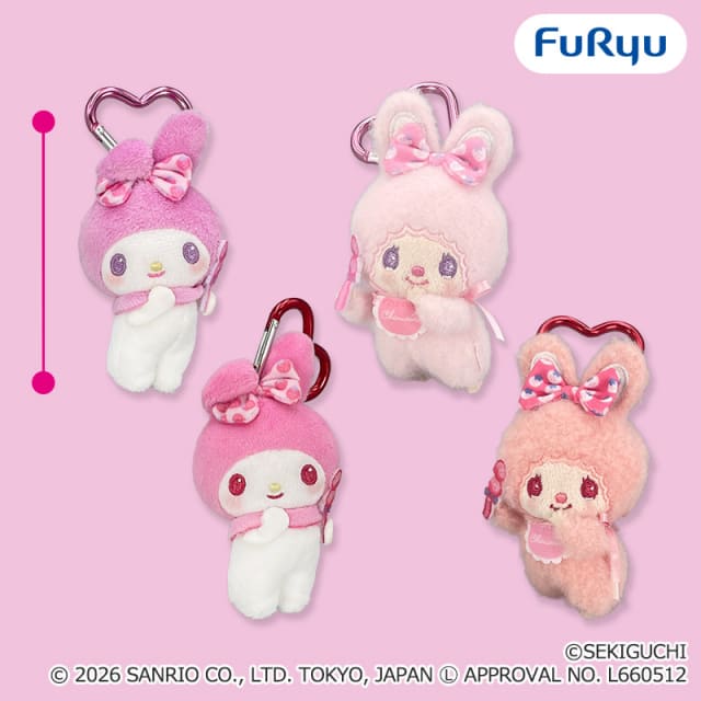 チムたん×マイメロディ おそろいいちごリボンマスコットのプライズ画像