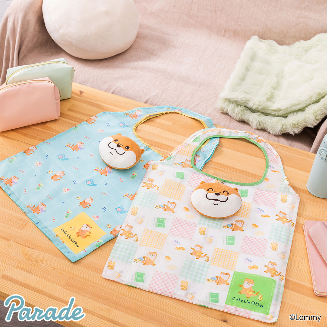 可愛い嘘のカワウソ おかおポーチ付きエコバッグのプライズ画像