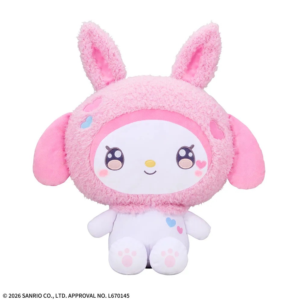 ゆるかわ サンリオキャラクターズ LLぬいぐるみ“マイメロディ” Patch Rabbitsのプライズ画像