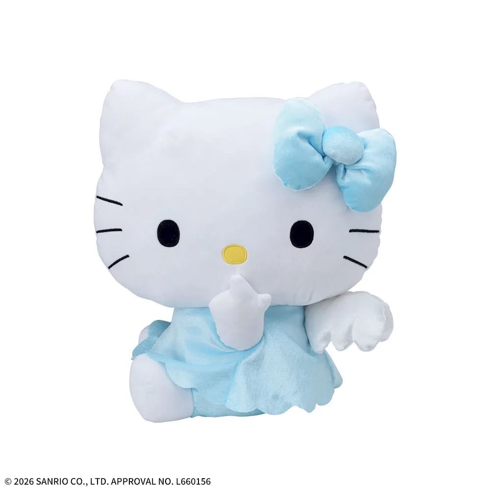ハローキティ LLぬいぐるみ 水色エンジェルのプライズ画像