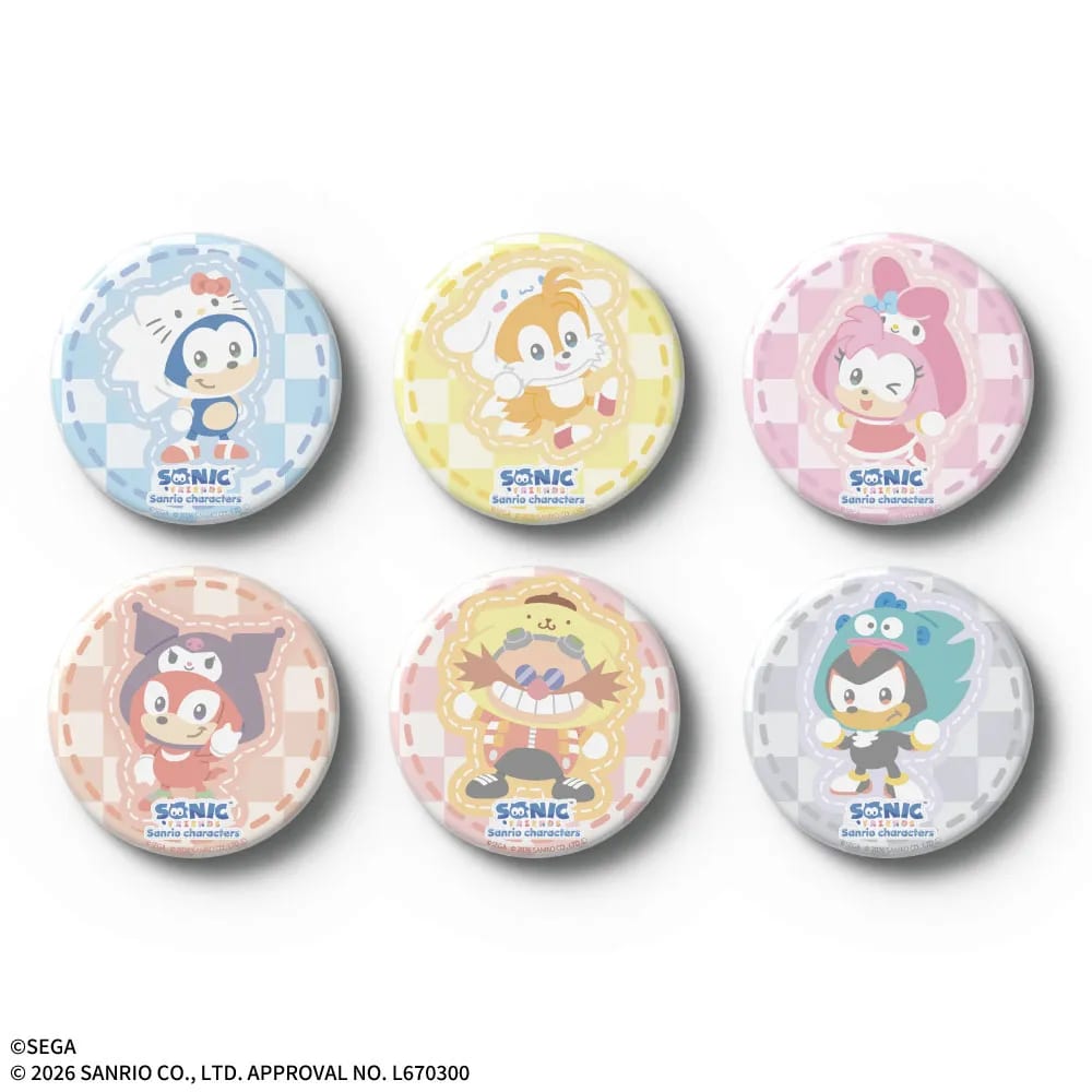 SONIC & FRIENDS×Sanrio characters 缶バッジのプライズ画像