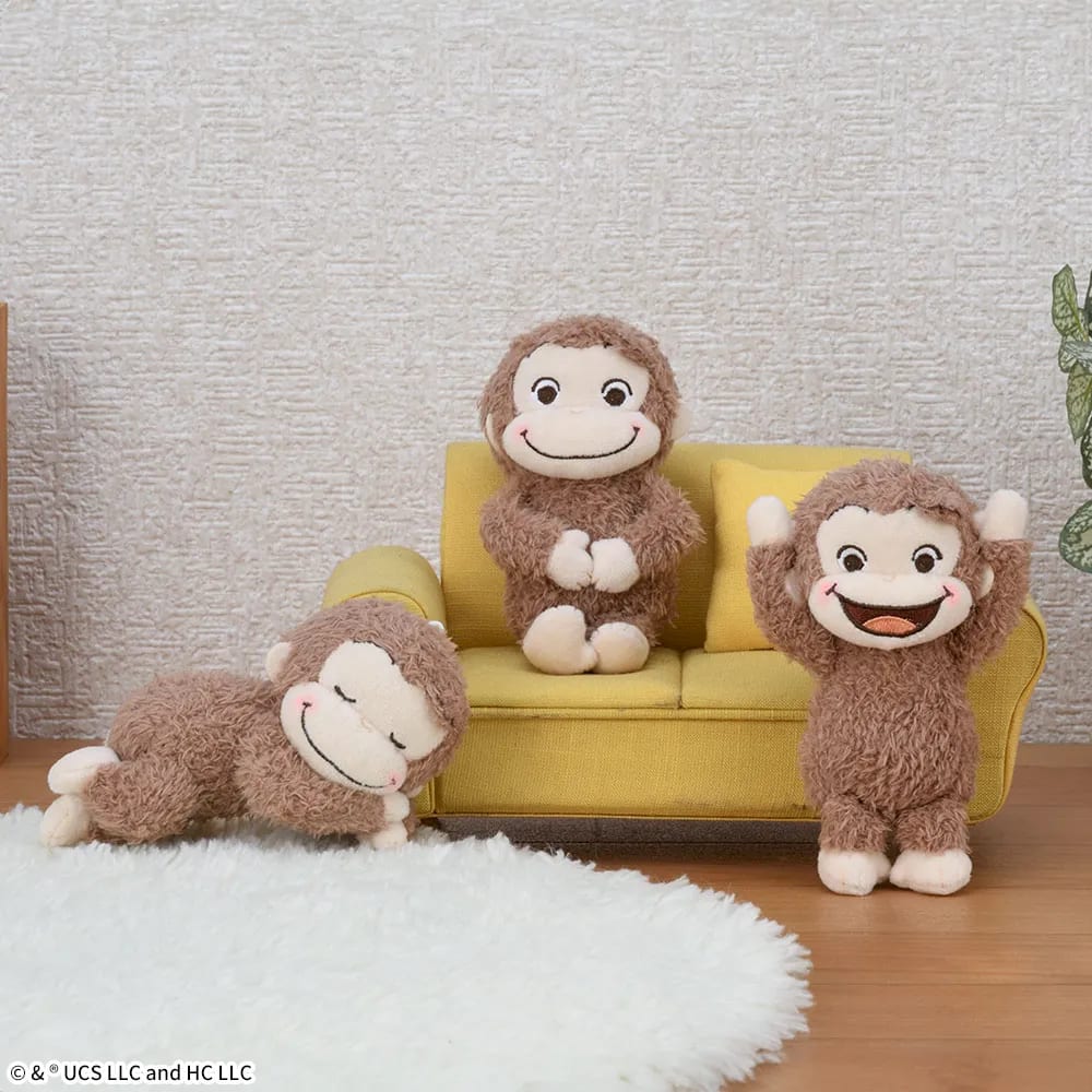 おさるのジョージ 赤いほっぺ マスコット いろいろポーズのプライズ画像