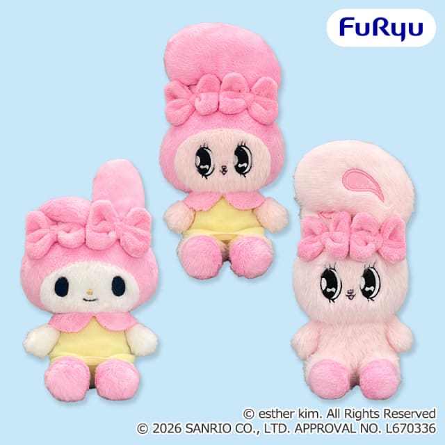 エスターバニー×マイメロディ ぬいぐるみのプライズ画像