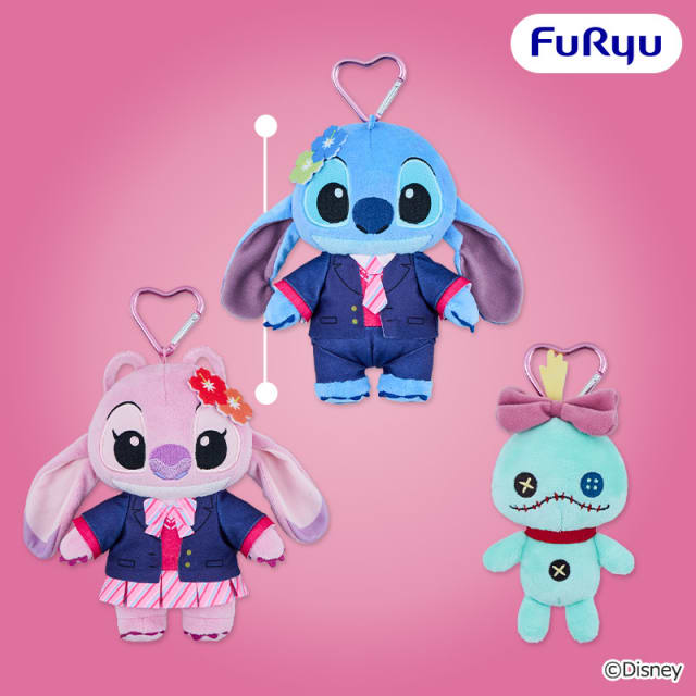 ディズニー スティッチ ぎゃるKAWAふぉと カラビナ付きぬいぐるみのプライズ画像