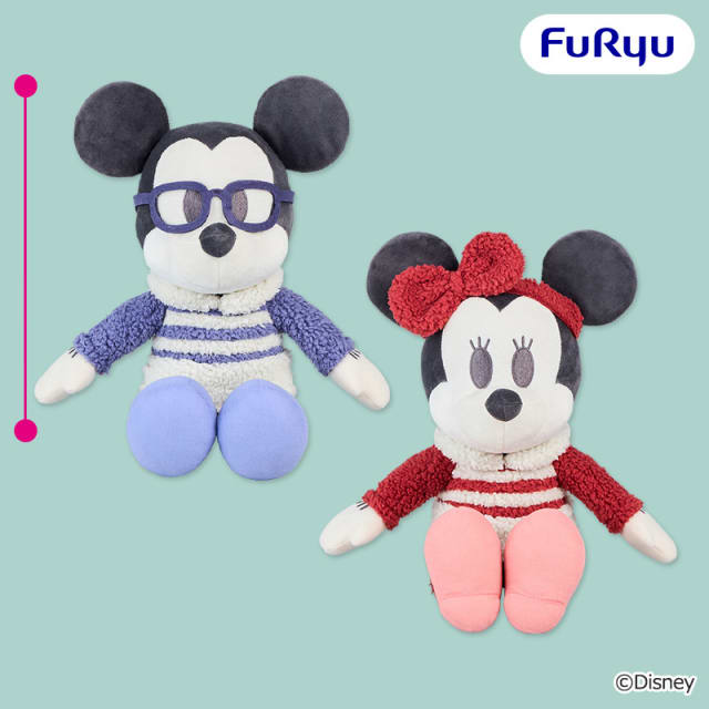ミッキーマウス＆ミニーマウス デココレ もこもこパジャマBIGぬいぐるみのプライズ画像
