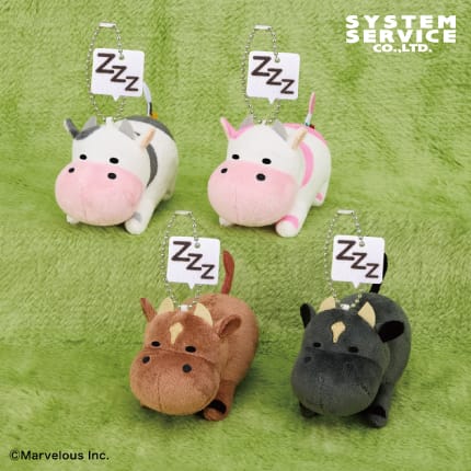 牧場物語 ボールチェーン付きすやすやウシさんぬいぐるみのプライズ画像