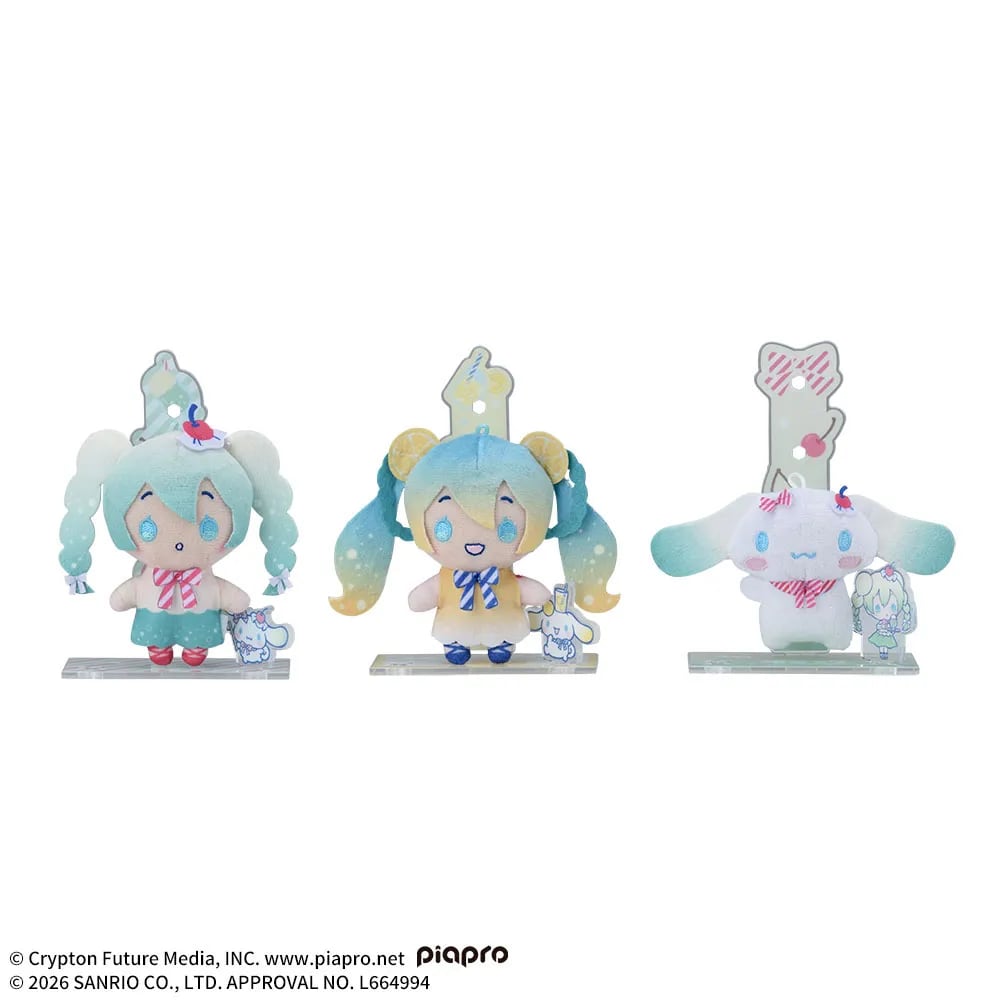 初音ミク×シナモロール アクぬい For Amusement ～クリームソーダ・レモンソーダ～のプライズ画像
