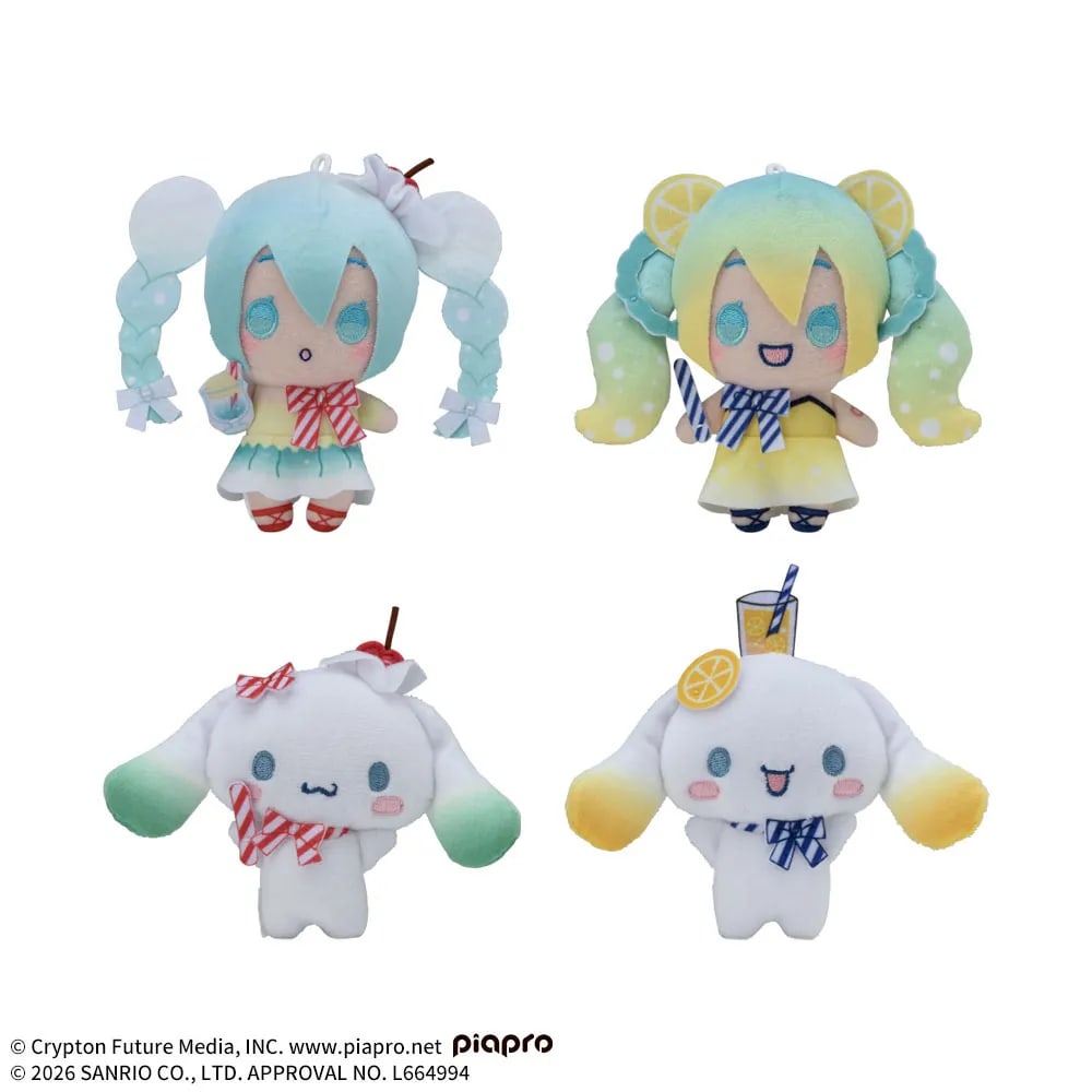 初音ミク×シナモロール マスコット ～クリームソーダ・レモンソーダ～のプライズ画像