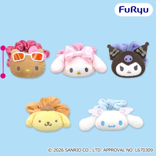 サンリオキャラクターズ SANRIO FES 2026 カラフルリンクコーデ ぴょこきゅんシュシュのプライズ画像