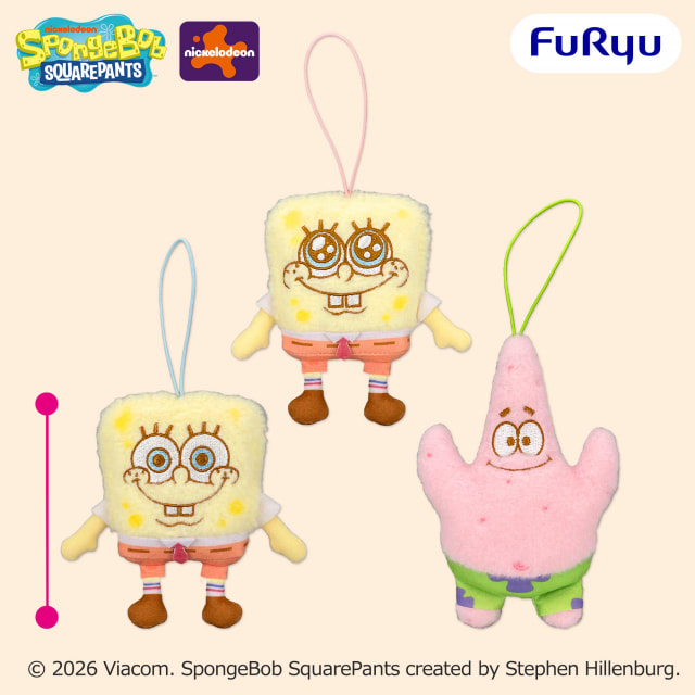 スポンジ・ボブ ふわもこワッペンマスコットのプライズ画像