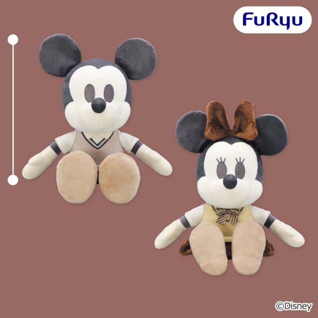 ミッキーマウス＆ミニーマウス デココレ 制服ベストBIGぬいぐるみのプライズ画像