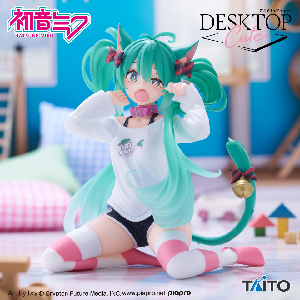 初音ミク Desktop Cute フィギュア ～猫耳Tシャツver.～のプライズ画像