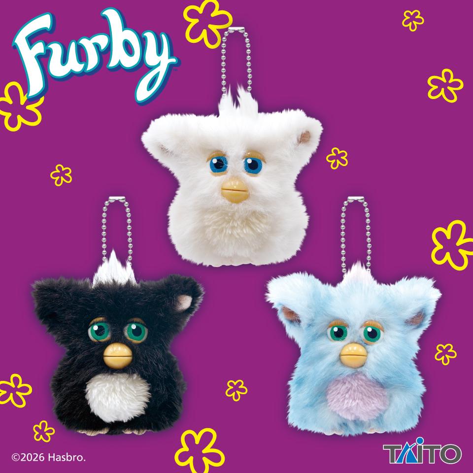ファービー レトロファービー ぬいぐるみマスコット ミルキーパンダ＆シュガースノー＆コットンキャンディのプライズ画像