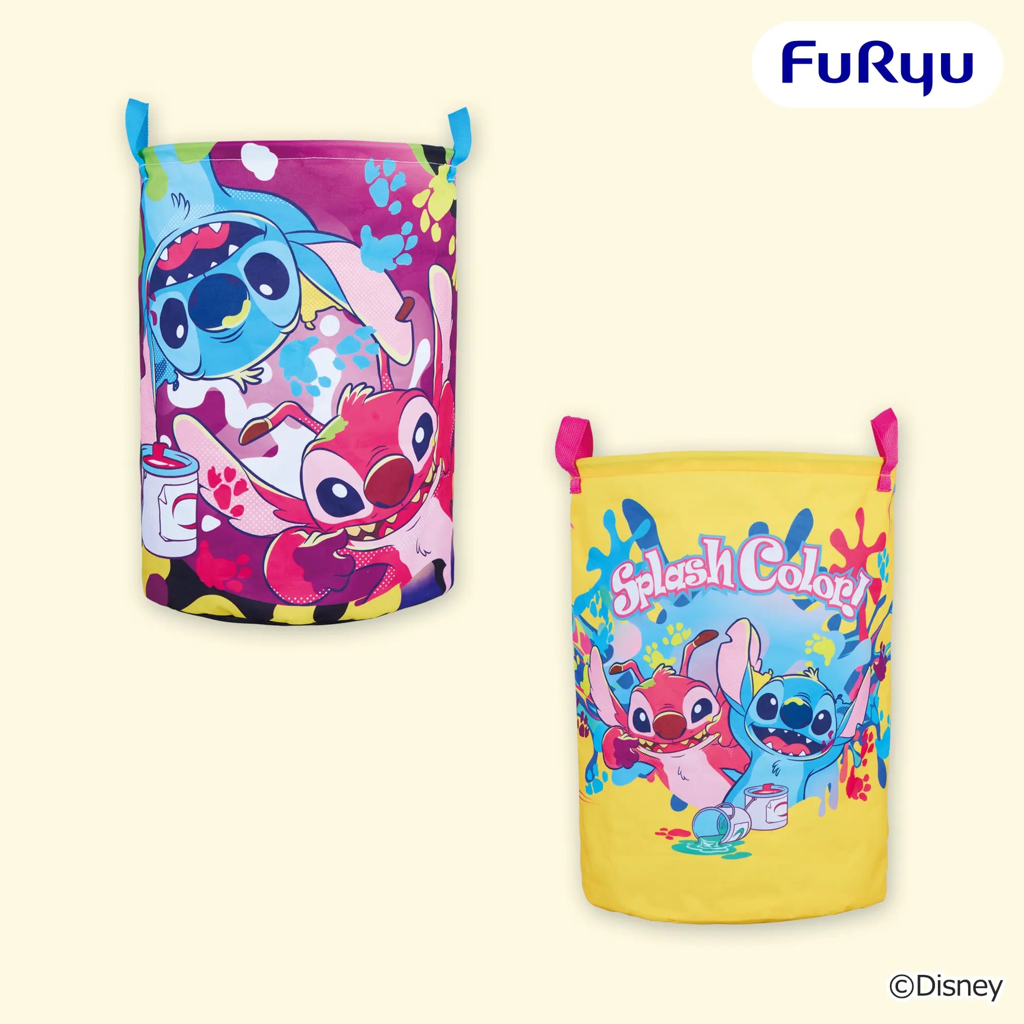 ディズニー スティッチ Splash Color！ 大きなラウンド収納バスケットのプライズ画像