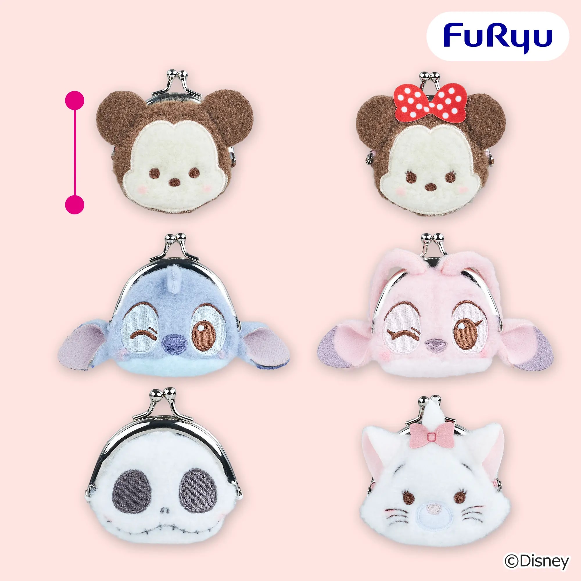 ディズニーキャラクター ミルキーボア フェイスがま口ポーチのプライズ画像