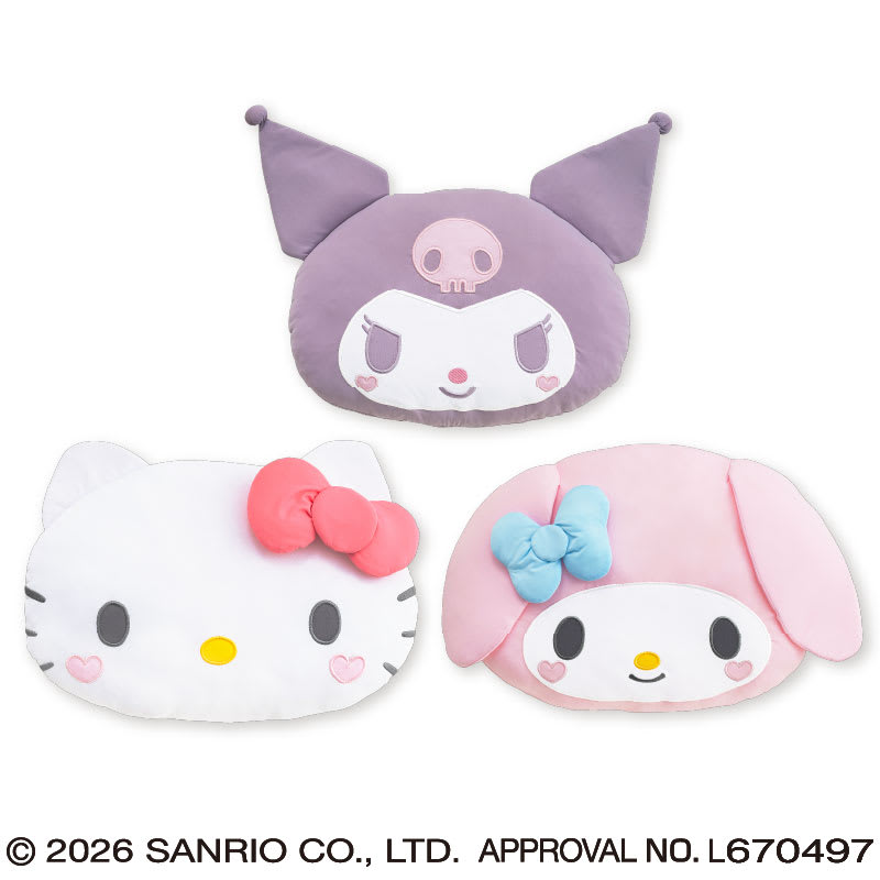 サンリオキャラクターズ ハートほっぺひんやりフェイスクッションのプライズ画像