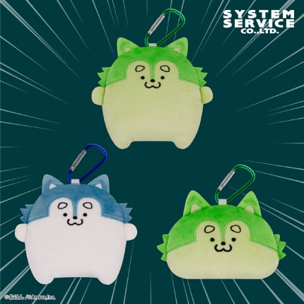 蓄光で光るハスキー カラビナ付きぬいぐるみポーチのプライズ画像