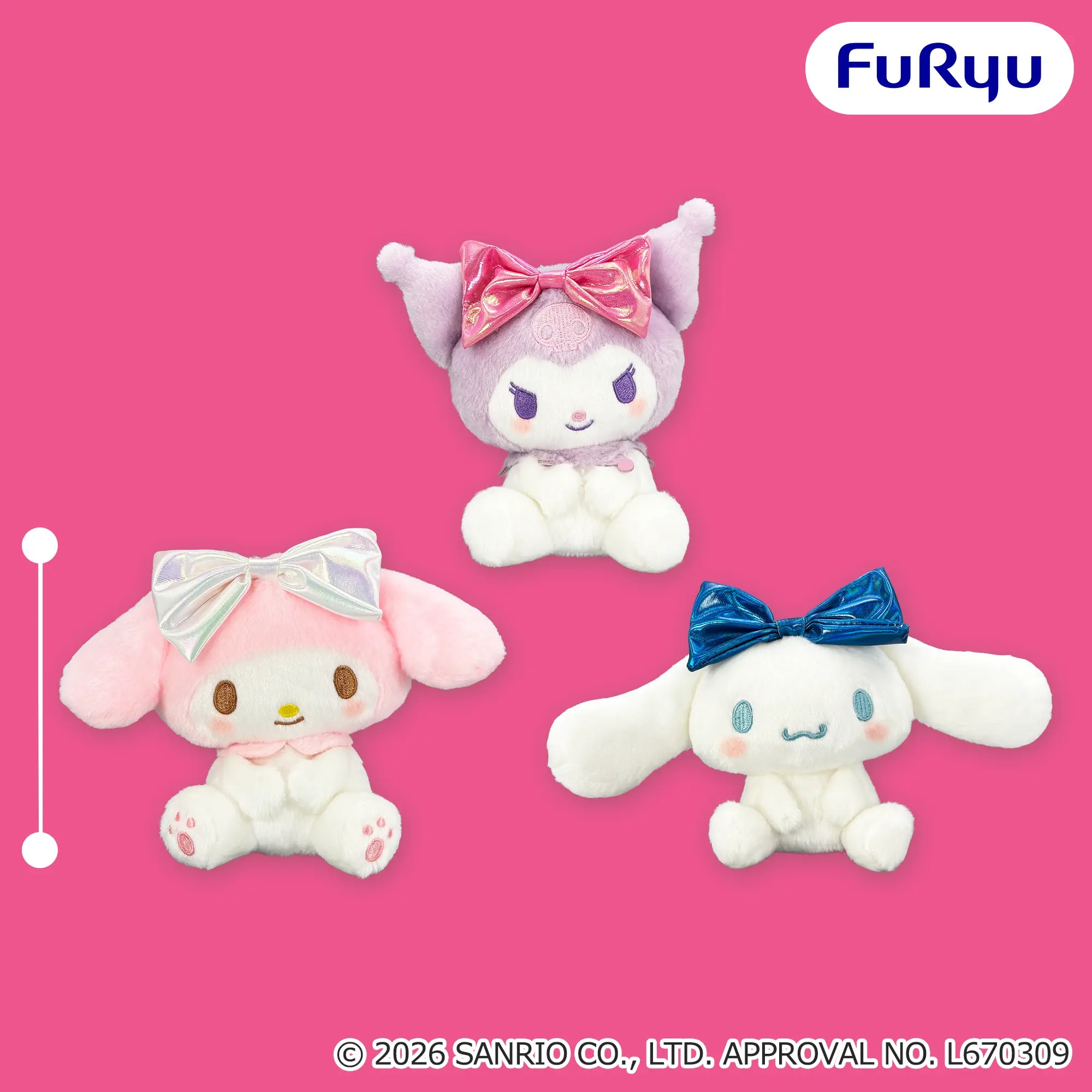 サンリオキャラクターズ こてっとぺったんぬいぐるみ～マイメロディ・クロミ・シナモロール～のプライズ画像