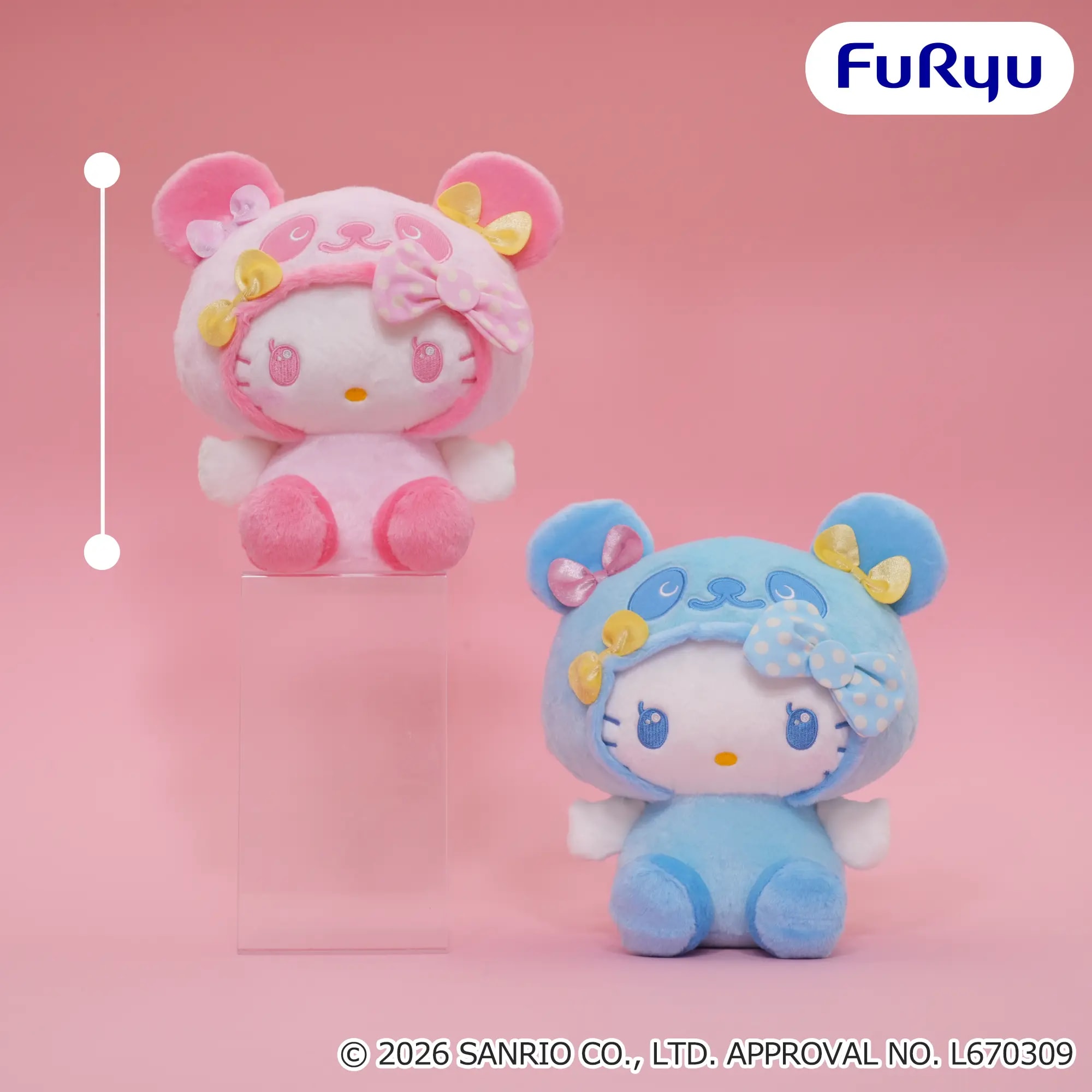 パンダ ハローキティ リボンがいっぱいBIGぬいぐるみのプライズ画像