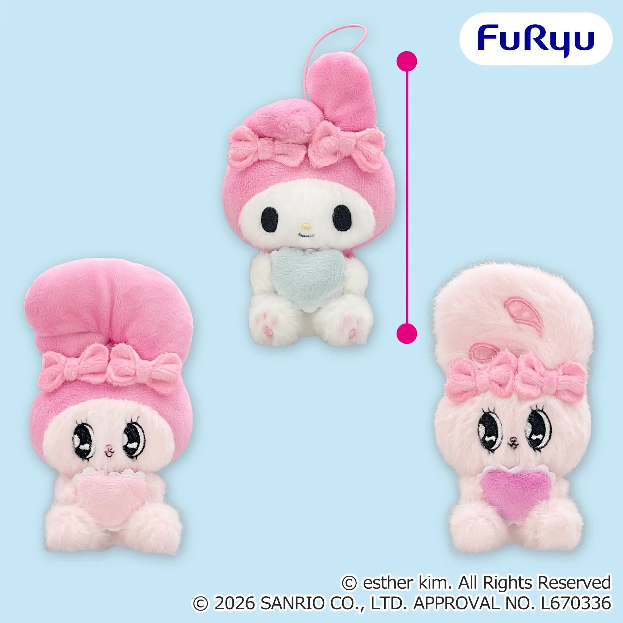エスターバニー×マイメロディ ハートハグマスコットのプライズ画像