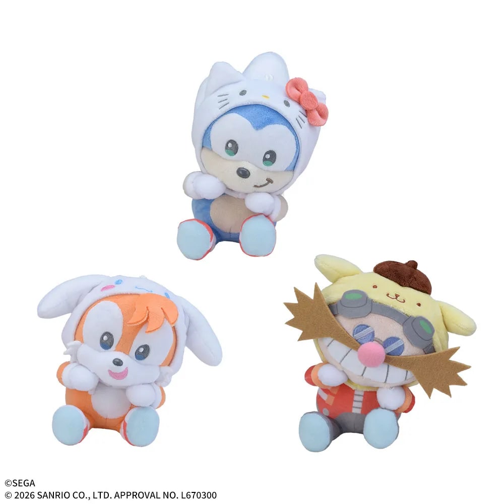 SONIC & FRIENDS×Sanrio characters ひょこぴょこ ぬいぐるみVol.1のプライズ画像