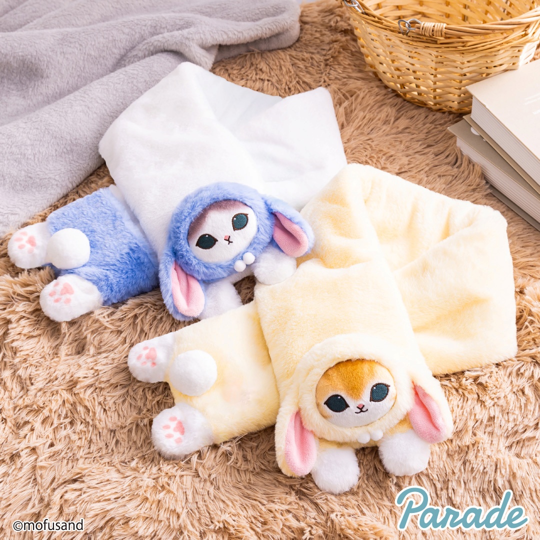 mofusand ロップイヤーうさにゃんもふもふマフラーのプライズ画像