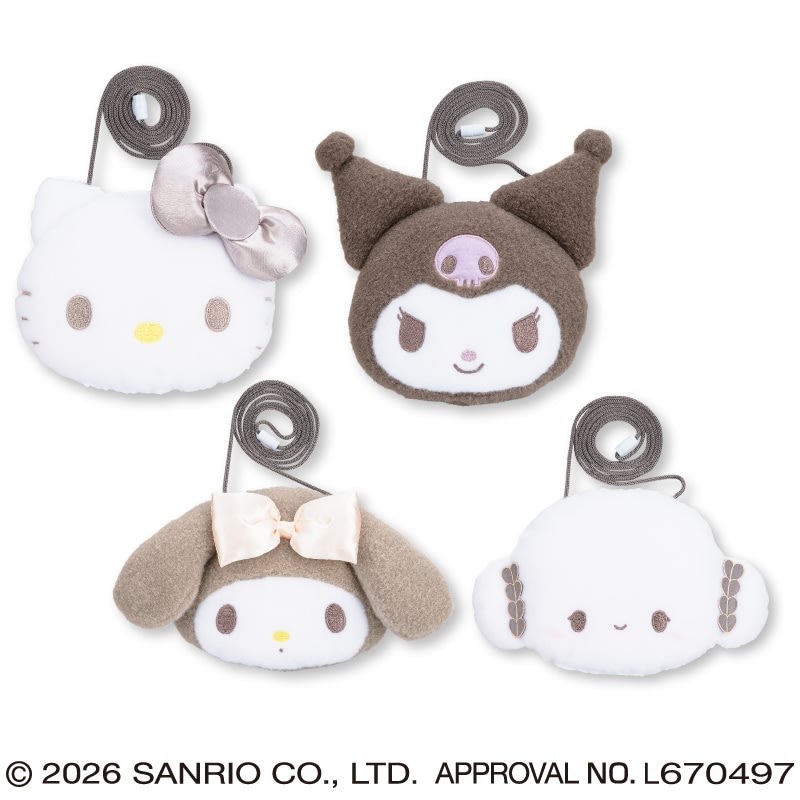 サンリオキャラクターズ モカブラウンフェイスポシェットのプライズ画像