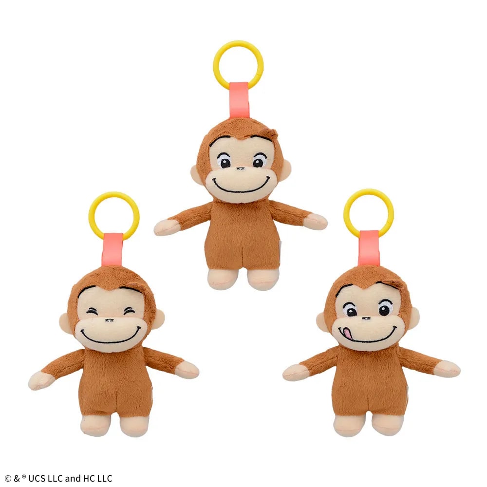 おさるのジョージ ぽってりカラビナ付マスコットのプライズ画像