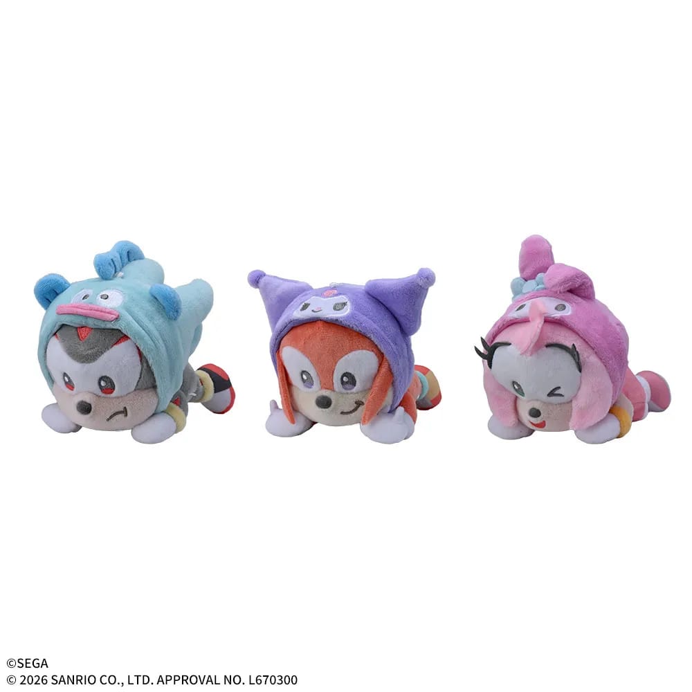 SONIC & FRIENDS×Sanrio characters 寝そべり ミニぬいぐるみVol.2のプライズ画像