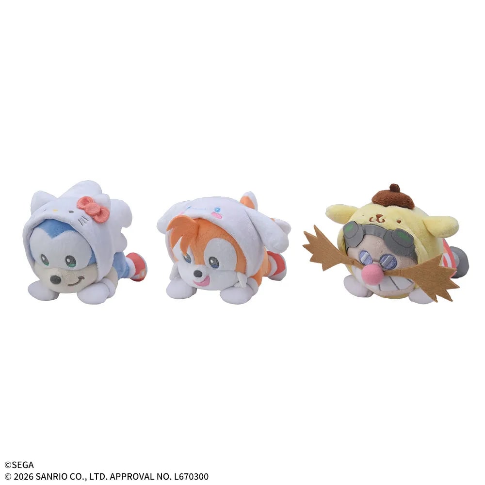 SONIC & FRIENDS×Sanrio characters 寝そべり ミニぬいぐるみVol.1のプライズ画像