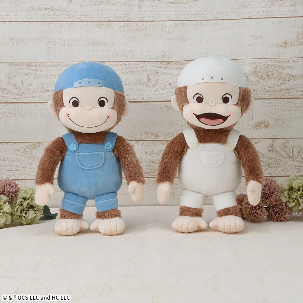 おさるのジョージ 赤いほっぺ Lぬいぐるみ オーバーオール&キャップのプライズ画像