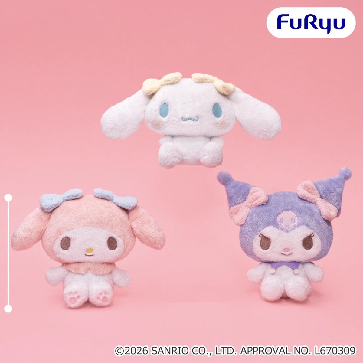 サンリオキャラクターズ おめかしキラキラBIGぬいぐるみ～マイメロディ・クロミ・シナモロール～のプライズ画像
