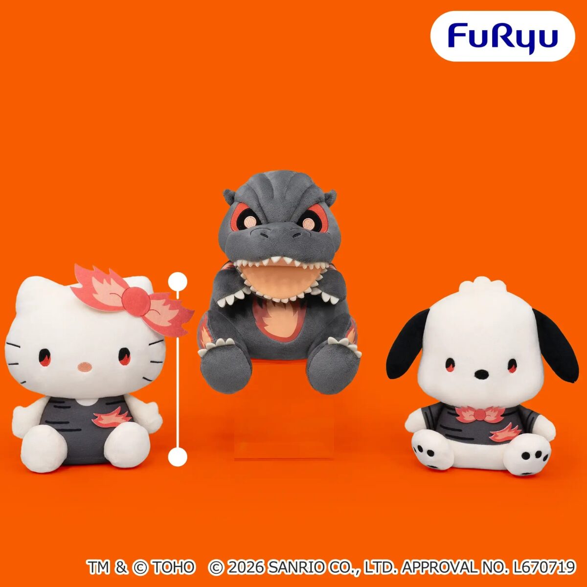ゴジラ・サンリオキャラクターズ BIGぬいぐるみのプライズ画像