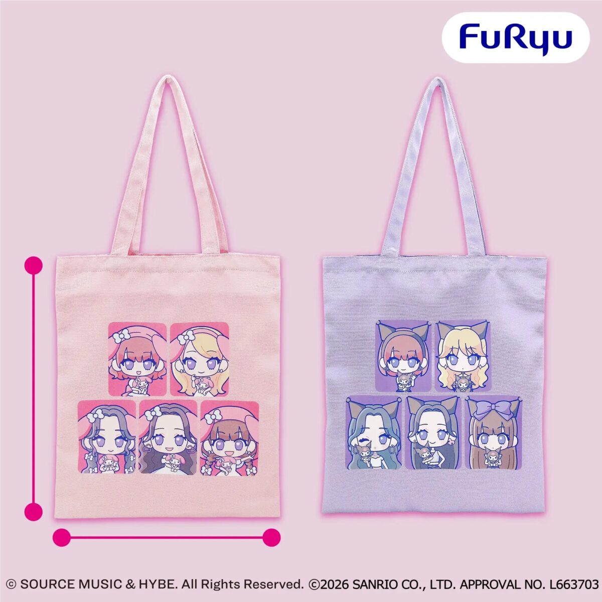 LE SSERAFIM × MY MELODY&KUROMI トートバッグのプライズ画像