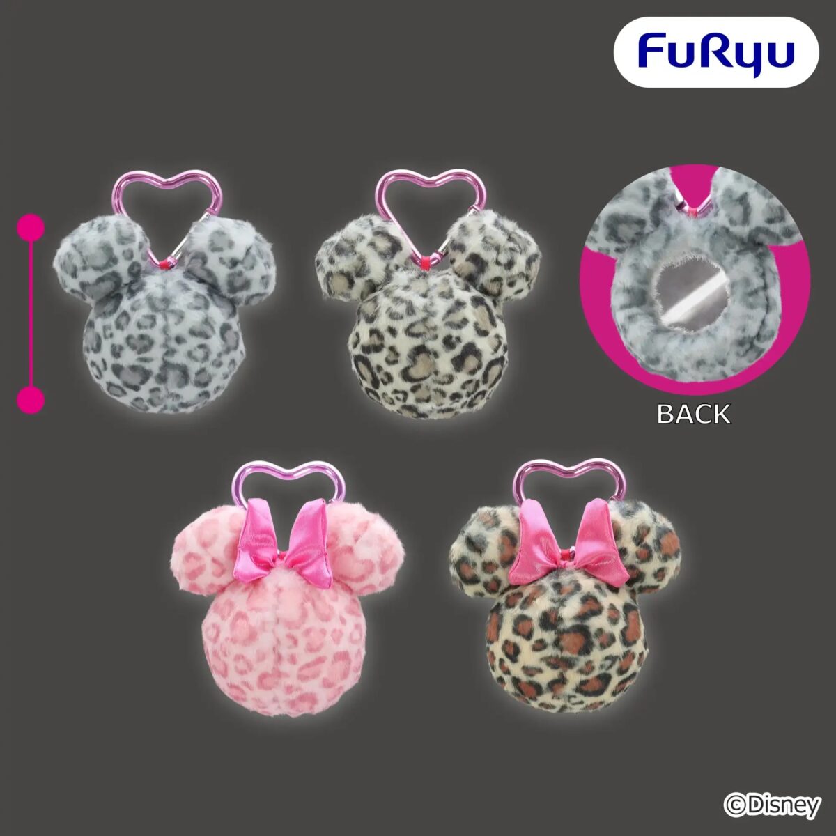 ミッキーマウス＆ミニーマウス ギャルっぽレオパード ふわふわミニミラーのプライズ画像