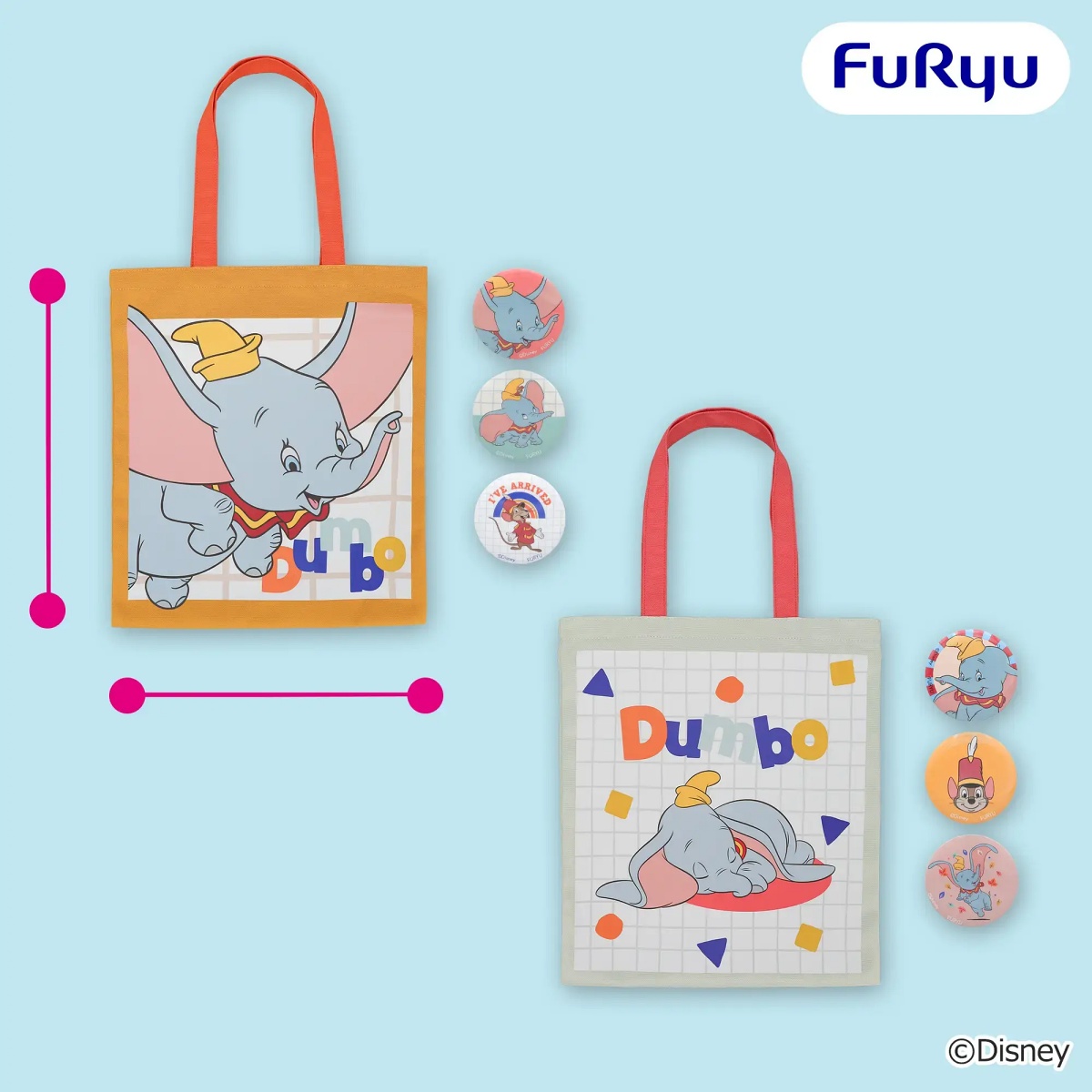 ダンボ 缶バッジ付きトートバッグ～Disney Collection～のプライズ画像