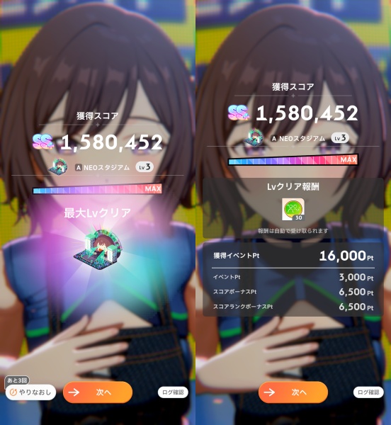 イベントの獲得スコア