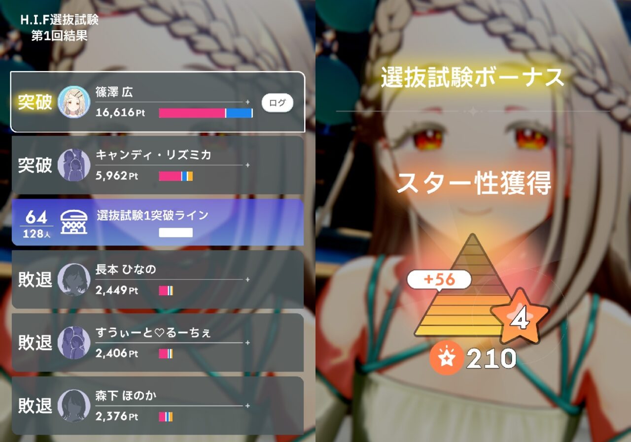 選抜試験1の結果